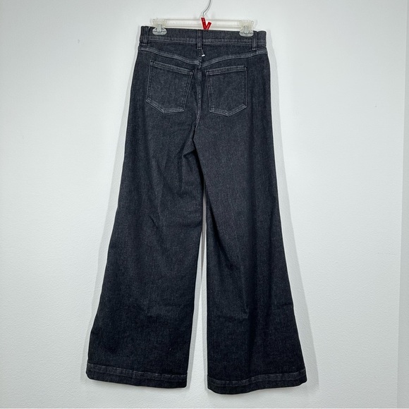 Spanx Women's Size Medium Dark Charcoal Wide Leg Pull On Denim Jeans Slimming - Picture 7 of 11